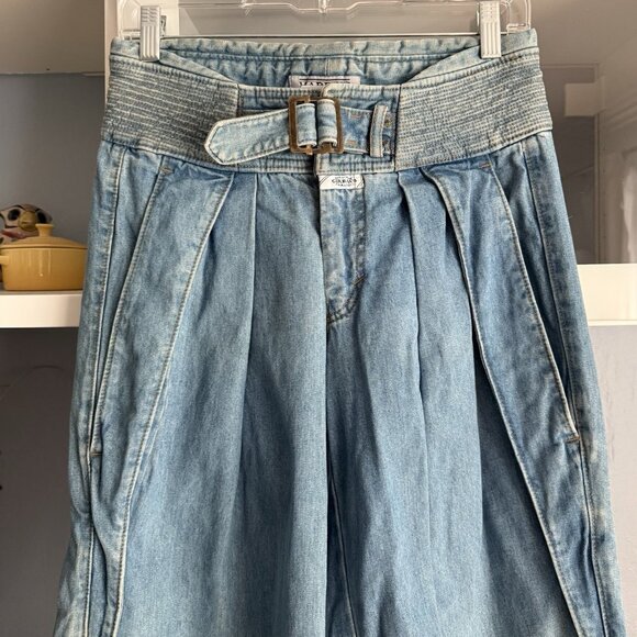 Vintage Marithe Francois Girbaud Pleated High Rise Loose Jeans Sz 7/8 28” Waist - Picture 2 of 9